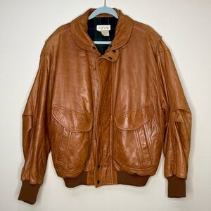 Vintage Sawyer of Napa Leather Bomber Jacket | Brown | Size M